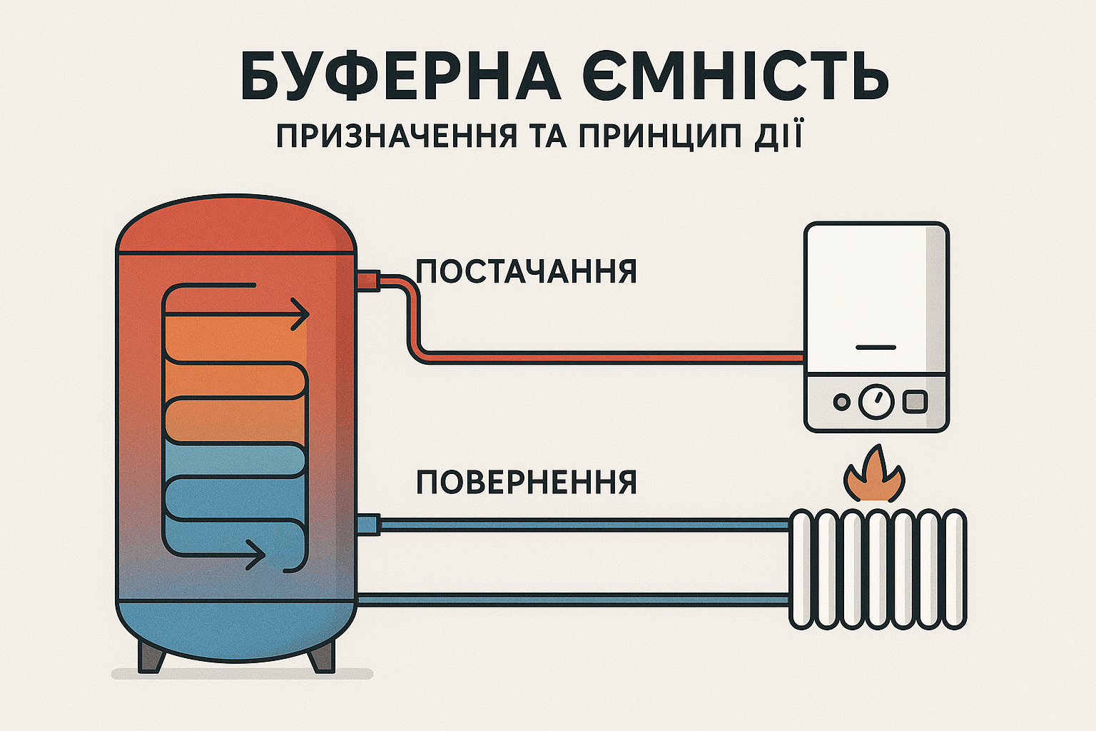 Принцип роботи та призначення теплоакумулятора