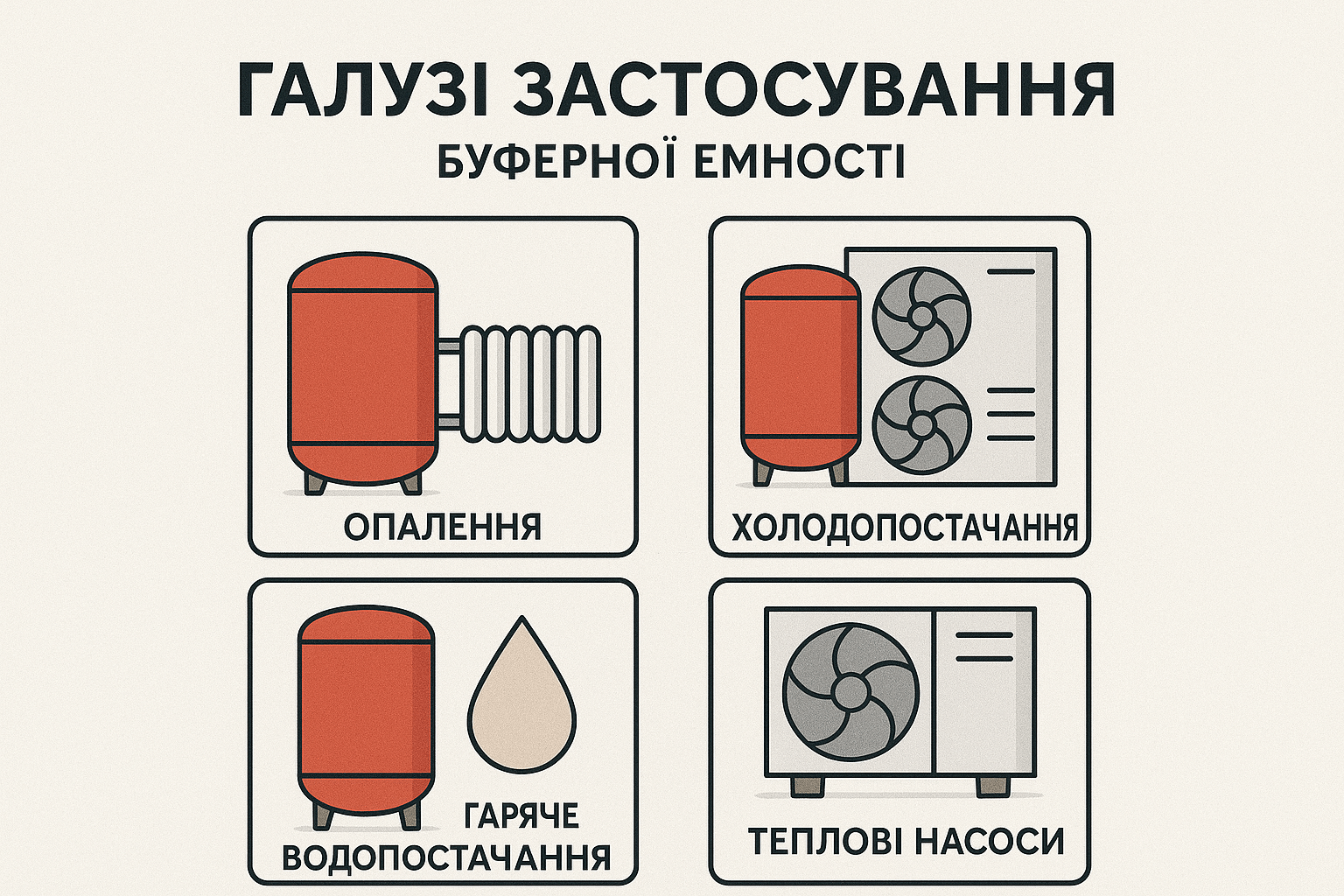 Області застосування буферних ємностей