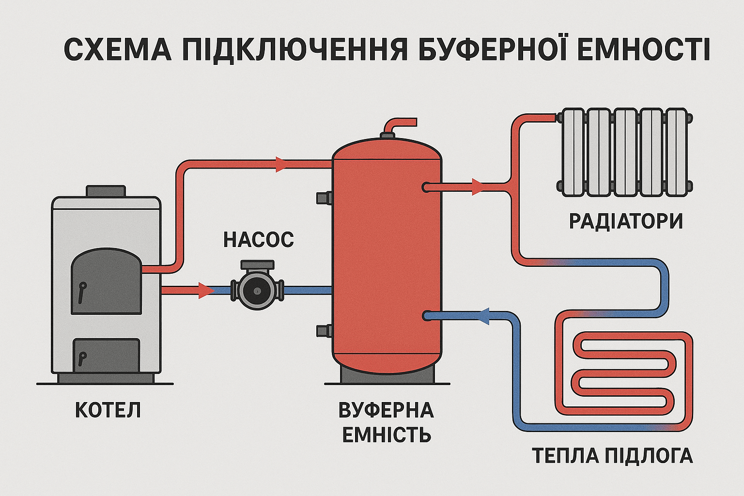Схеми підключення буферної ємності
