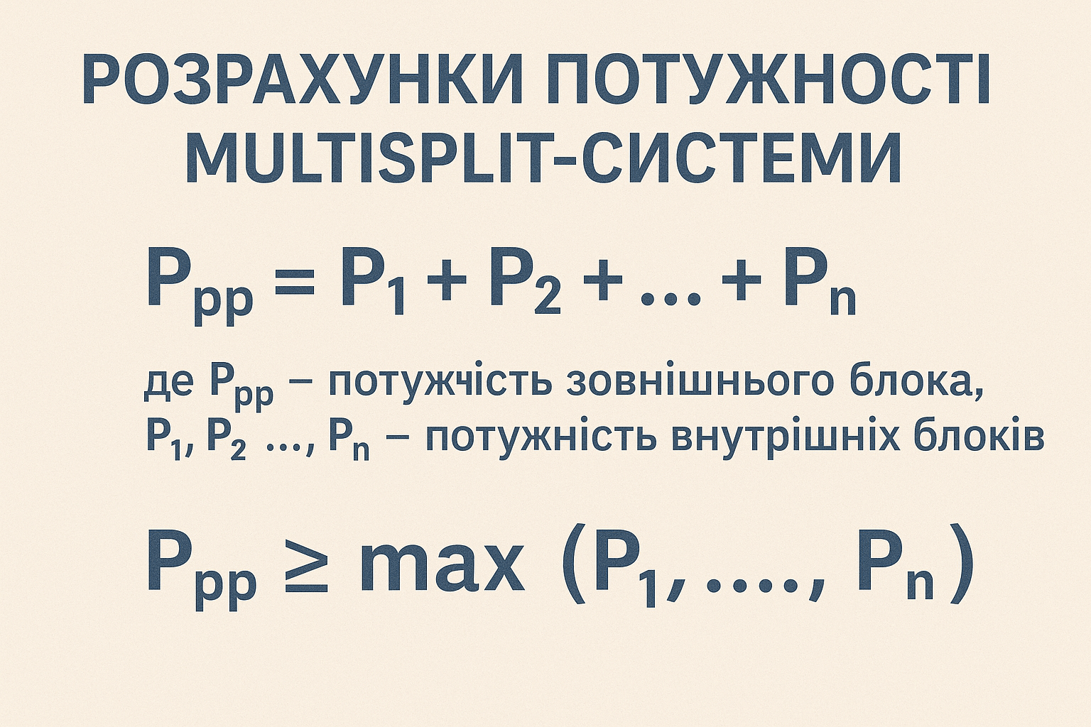 Базові формули розрахунку потужності