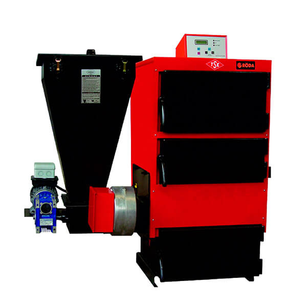Твердопаливний жаротрубний котел Roda EK3G/S-40 електророзжигом і механічною подачею палива