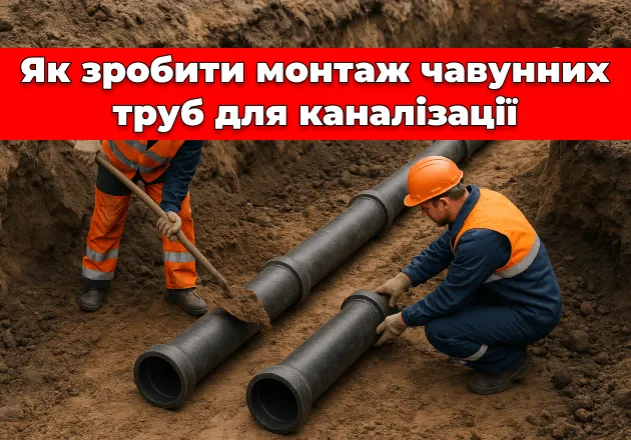 Фото Як зробити монтаж чавунних труб для каналізації