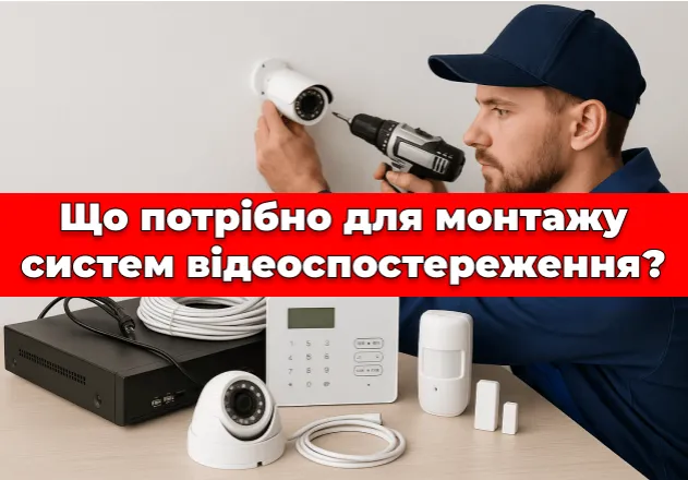 Фото Що потрібно для монтажу систем відеоспостереження?