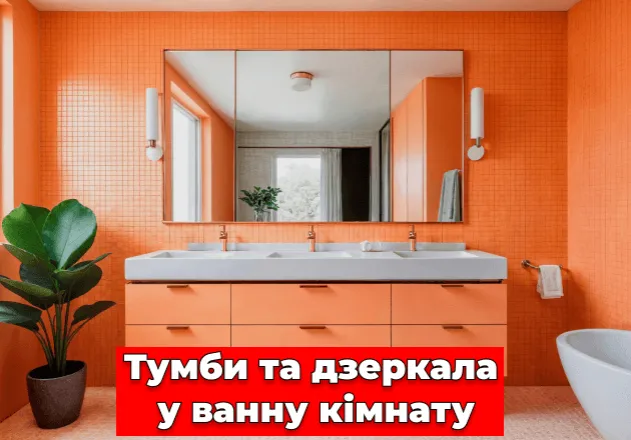 Фото Тумбы и зеркала в ванную комнату, как выбрать