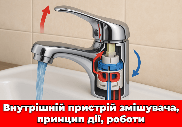 Фото Внутреннее устройство смесителя, принцип действия, работы