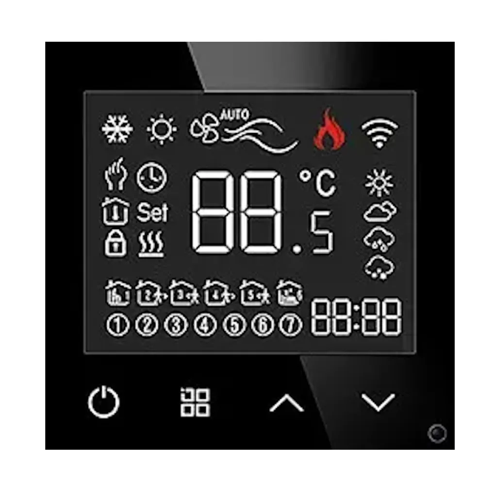 Термостат с WiFi управлением 1DAL для теплого пола сенсорный черный (P86-TRWF.BL)- Фото 2
