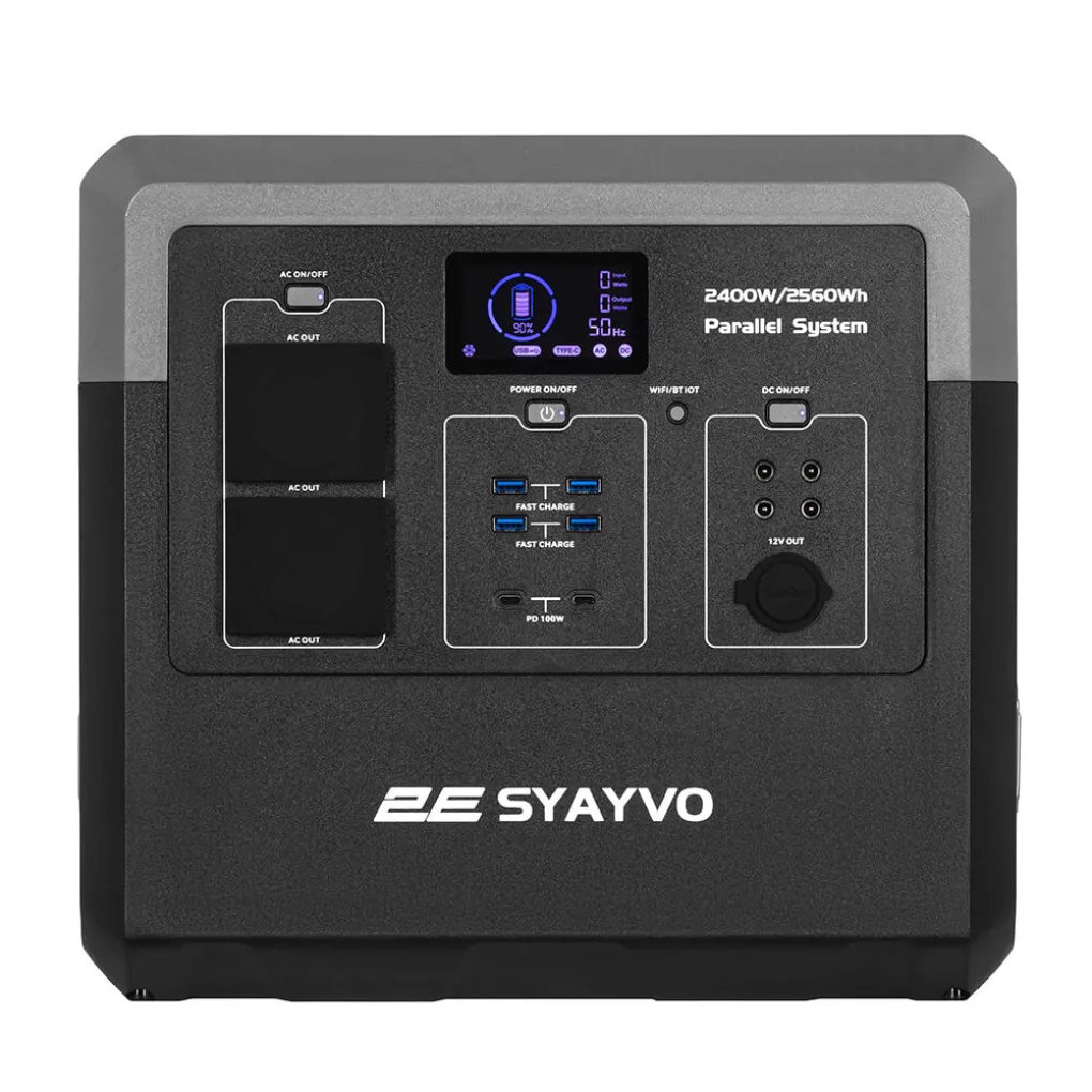 Портативная электростанция 2Е Syayvo 2400 Вт, 2560 Вт/ч, WiFi/BT, параллельное подключение- Фото 2