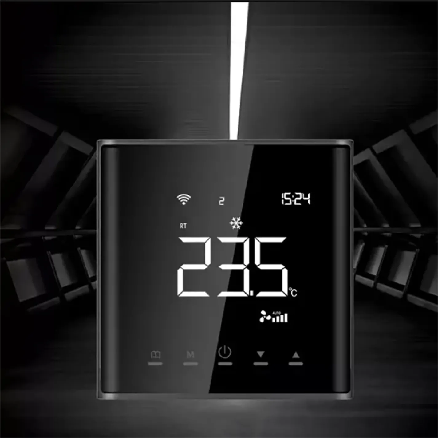Терморегулятор сенсорний для теплої підлоги 4Heat AE-669 чорний - Фото 3