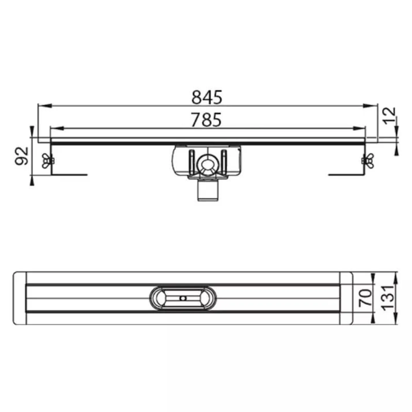 Душовий канал Aco ShowerDrain C 785 з фланцем та сифоном (9010.92.45) - Фото 1