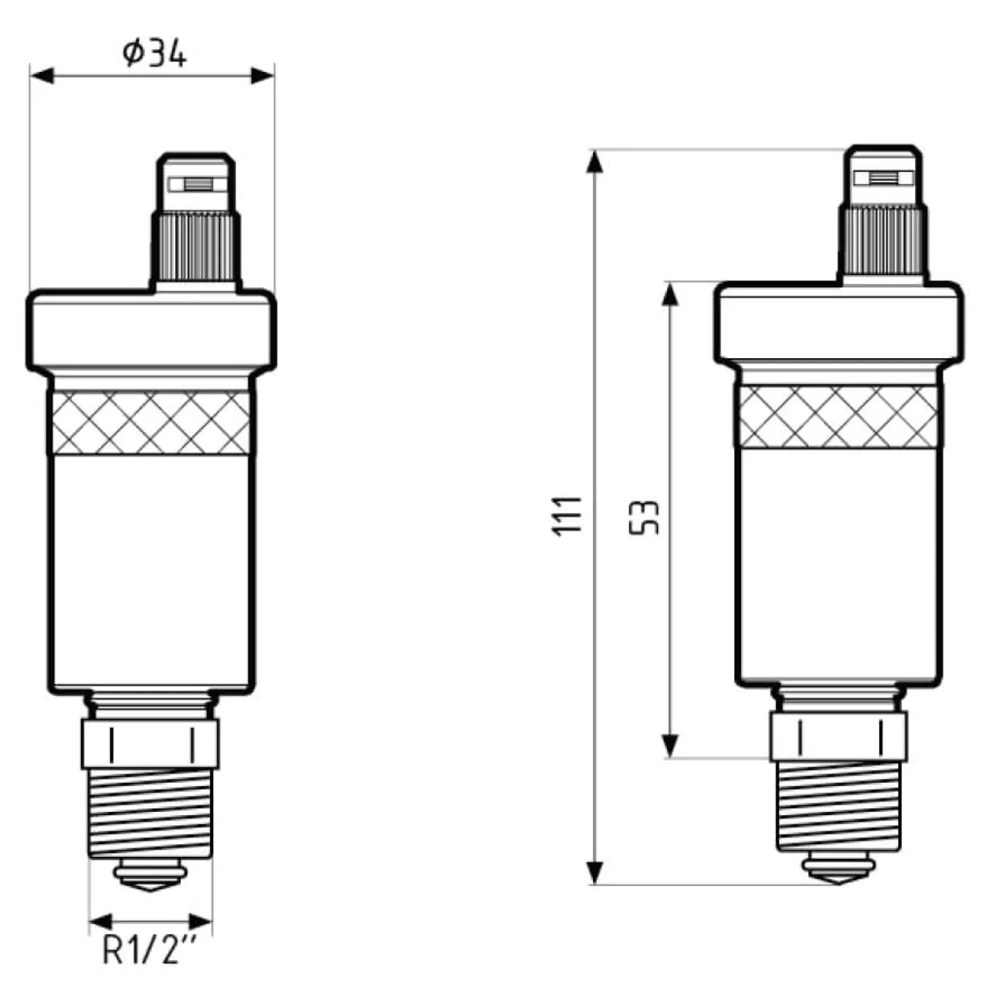 Автоматичний розповітрювач Afriso PrimoVent G3/8" з Aquastop і відсічним клапаном 1/2" нікельований - Фото 2
