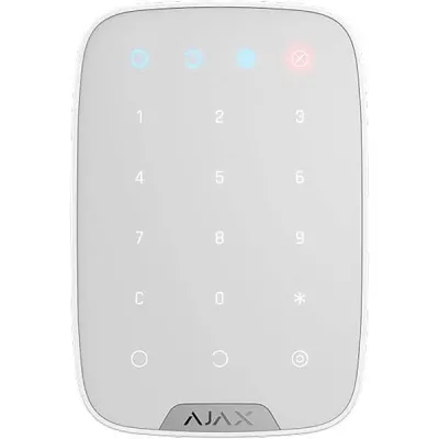 Бездротова сенсорна клавіатура Ajax KeyPad, Jeweller, 3V 4ААА, біла
