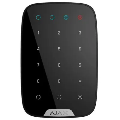 Бездротова сенсорна клавіатура Ajax KeyPad, Jeweller, 3V 4ААА, чорна