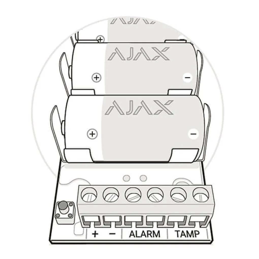 Бездротовий модуль для інтеграції сторонніх датчиків Ajax Transmitter, Jeweller, 3V CR123A- Фото 2