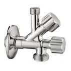Кран двойной угловой для сантехприборов Albertoni 1/2x1/2x3/4 (D902694)