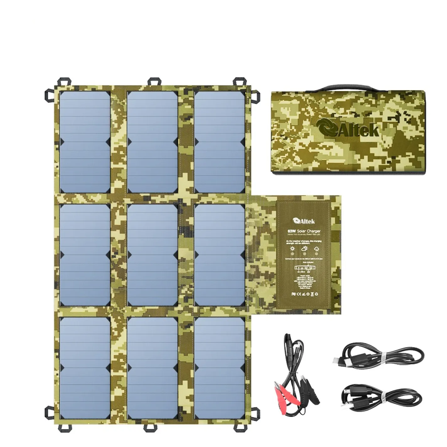 Портативна сонячна панель Altek ALT-63 Military (2115749) - Фото 1