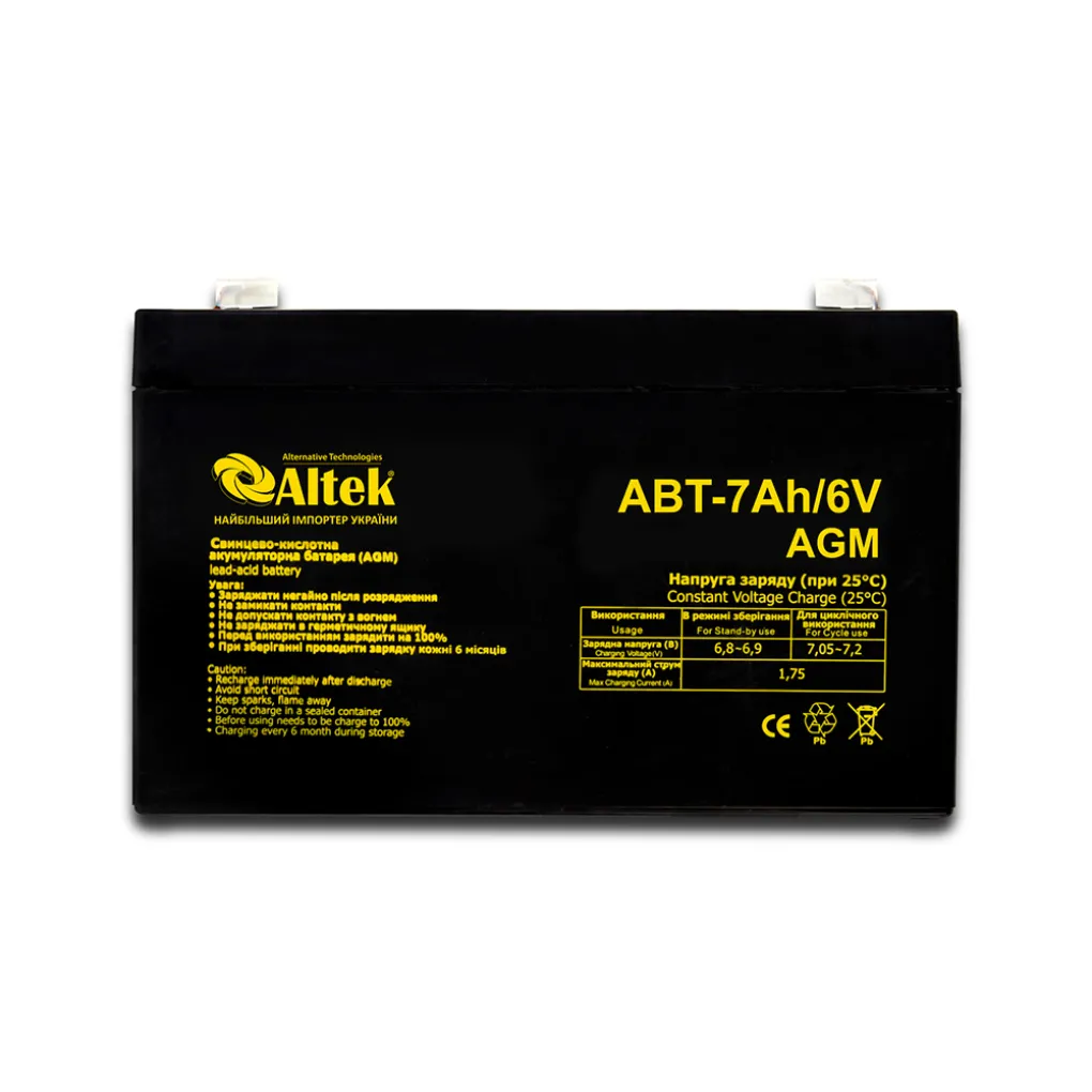 Акумулятор Altek ABT-7Аh/6V AGM (2114990)