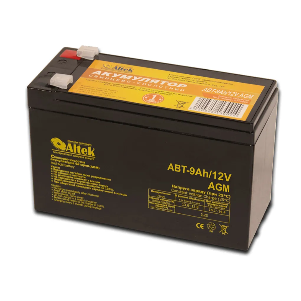 Аккумулятор Altek ABT-9Аh/12V AGM (2114216)