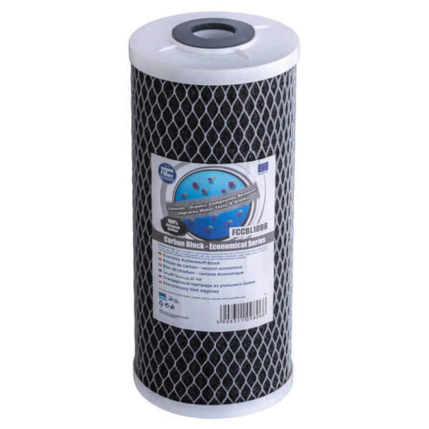 Картридж зі спеченого активованого вугілля Aquafilter Big Blue 4.5х10 10 мкм - Фото 1