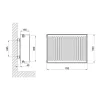 Стальной панельный радиатор Aquatronic 33 тип 500x700 боковое подключение- Фото 2