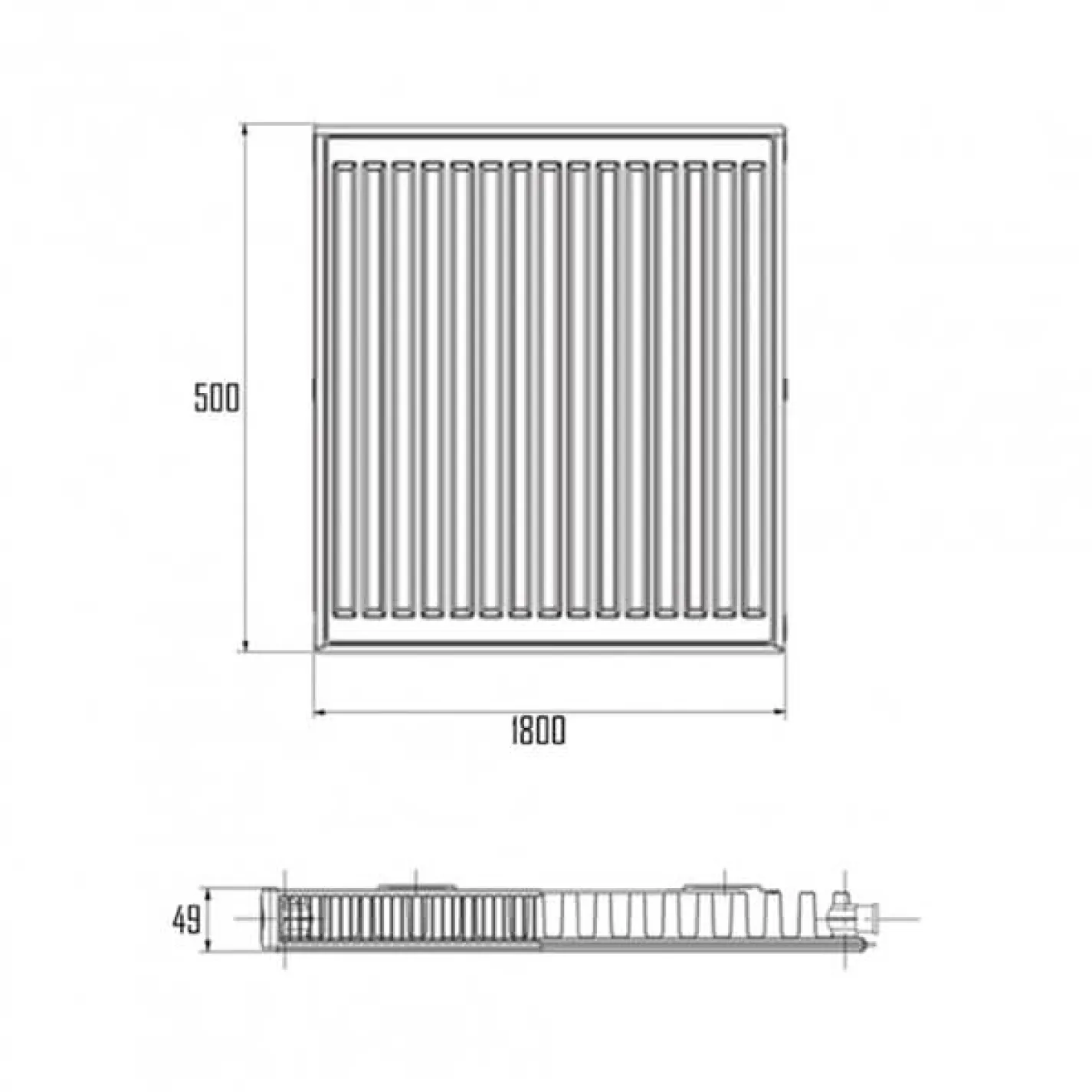Стальной панельный радиатор Aquatronic 11 тип 500x1800 боковое подключение - Фото 1