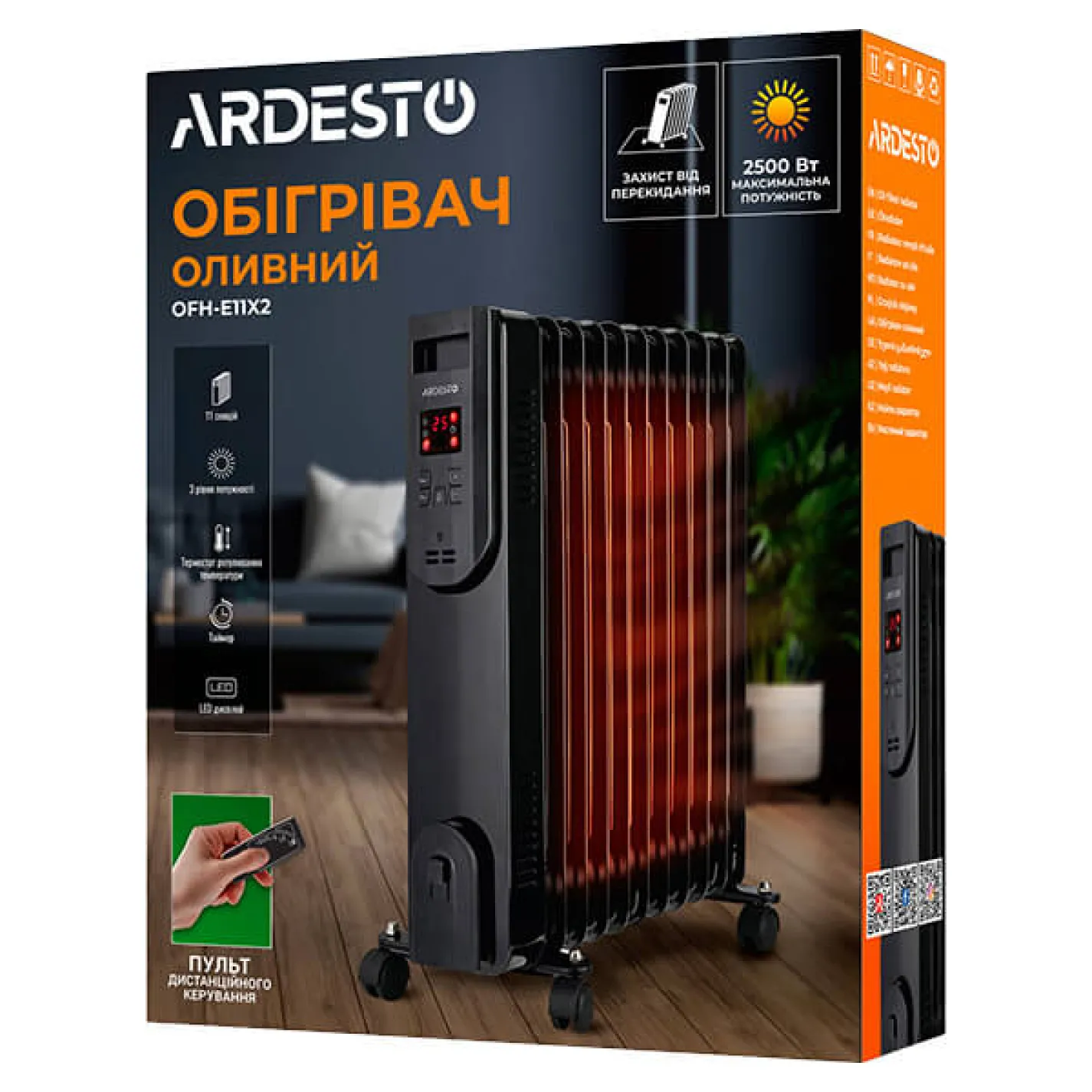 Масляный радиатор Ardesto OFH-E11X2 11 секций - Фото 4