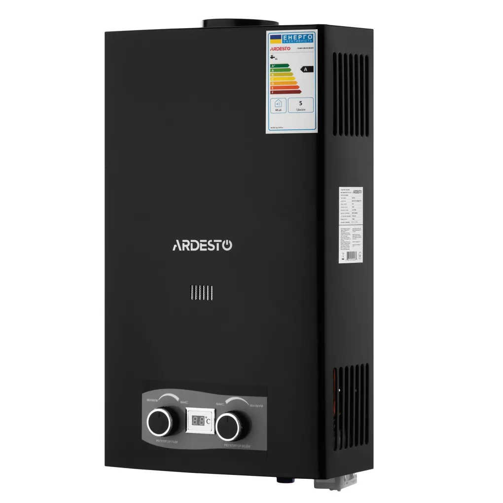 Газова колонка Ardesto X2 TFGBH-10B-X2-BLACK чорний- Фото 1
