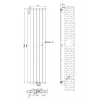 Трубчатый вертикальный радиатор Arttidesign Livorno II 5x1600x340 белый матовый- Фото 3