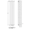 Вертикальный дизайнерский радиатор Arttidesign Livorno II 6/2000/408/50 черный матовый (LV II.6.200.40.5.B)- Фото 4