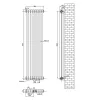 Вертикальный радиатор Arttidesign Bari II 8/1500/380/50 черный матовый- Фото 4