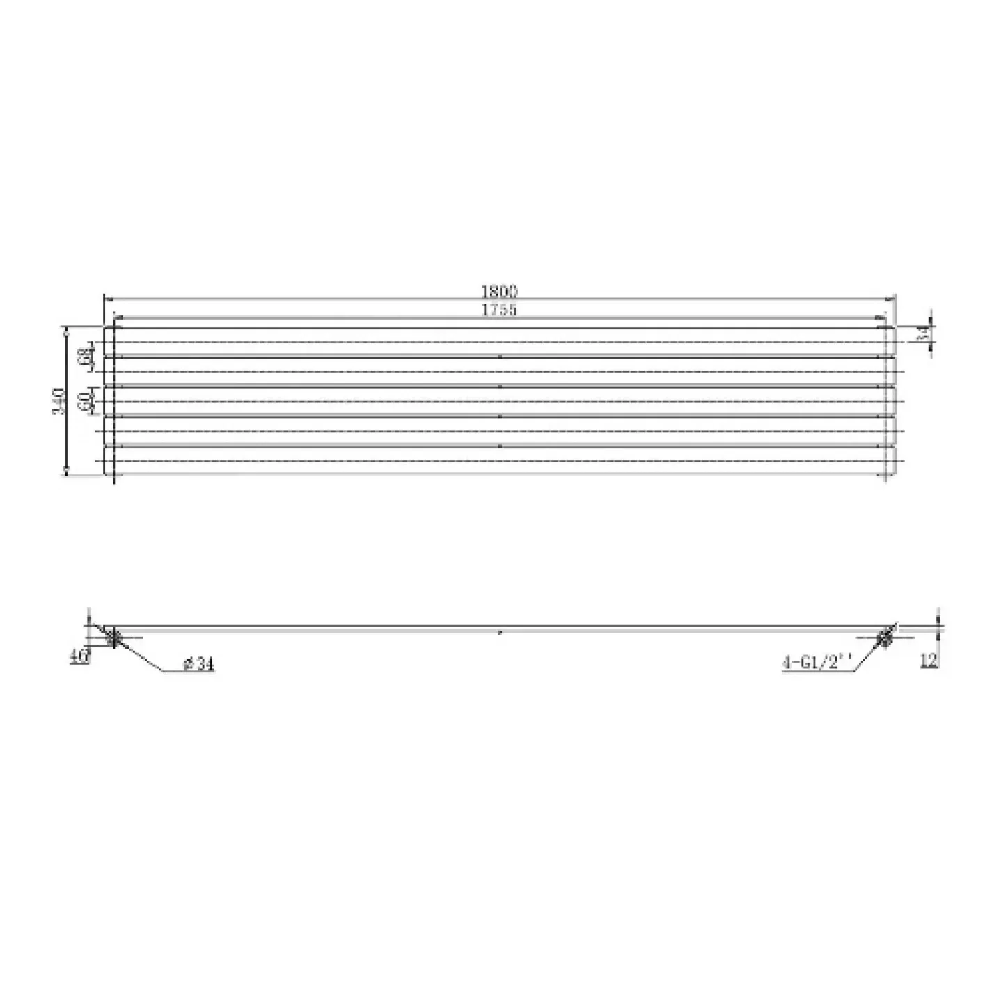 Трубчастий радіатор Arttidesign Livorno G 5/340/1800 білий матовий - Фото 3