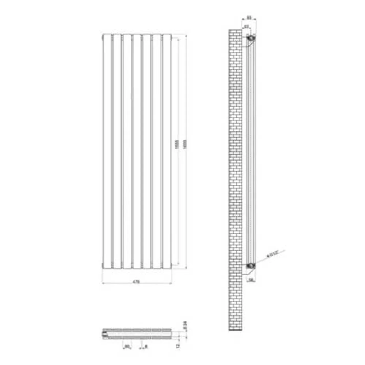 Трубчастый радиатор Arttidesign Livorno II 7/1600/476 белый матовый - Фото 3