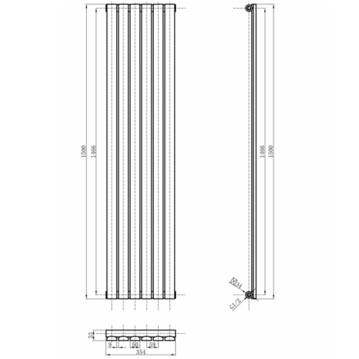 Трубчастый радиатор Arttidesign Terni 6/1500/354 вертикальный серый - Фото 3
