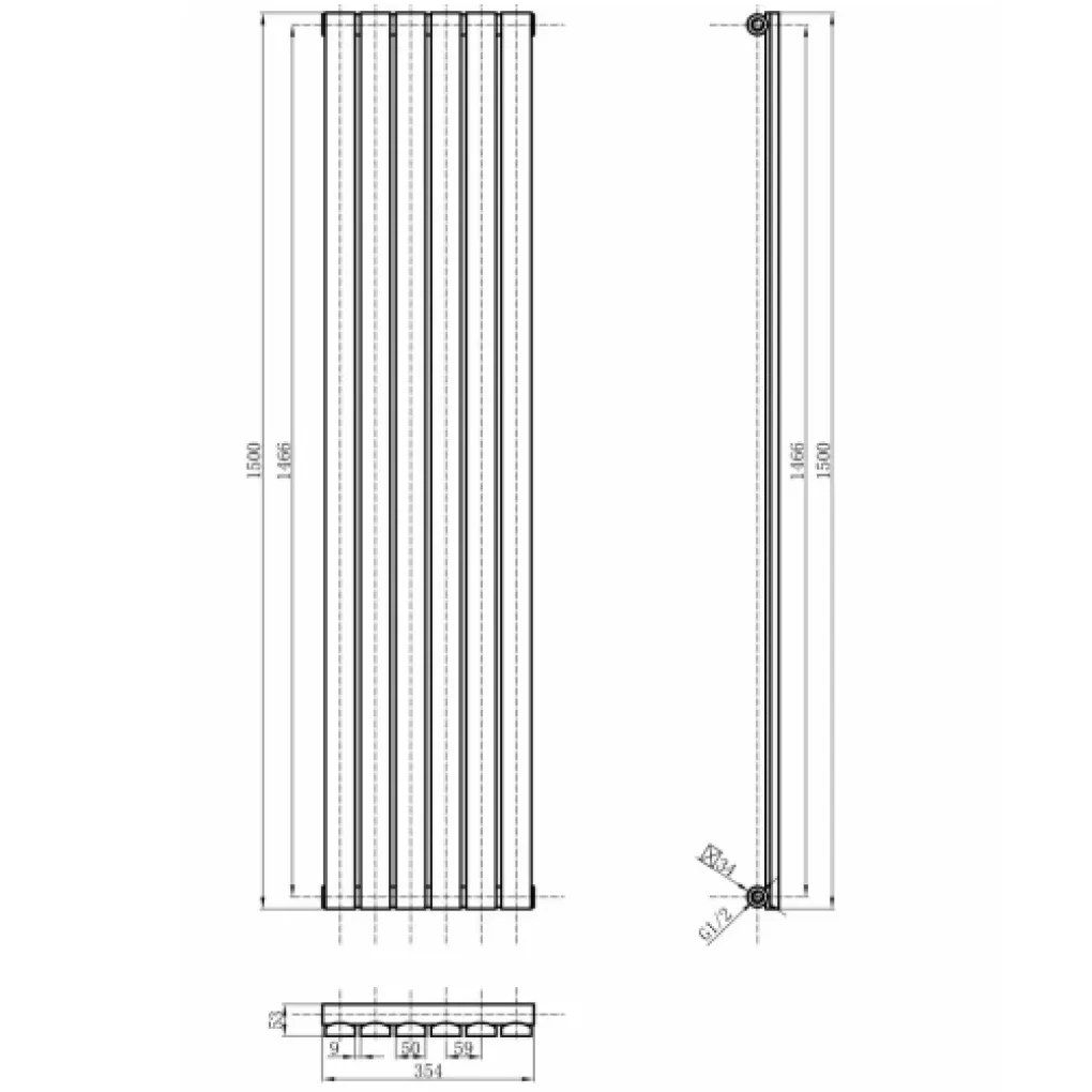 Трубчастый радиатор Arttidesign Terni 6/1500/354 вертикальный серый- Фото 4
