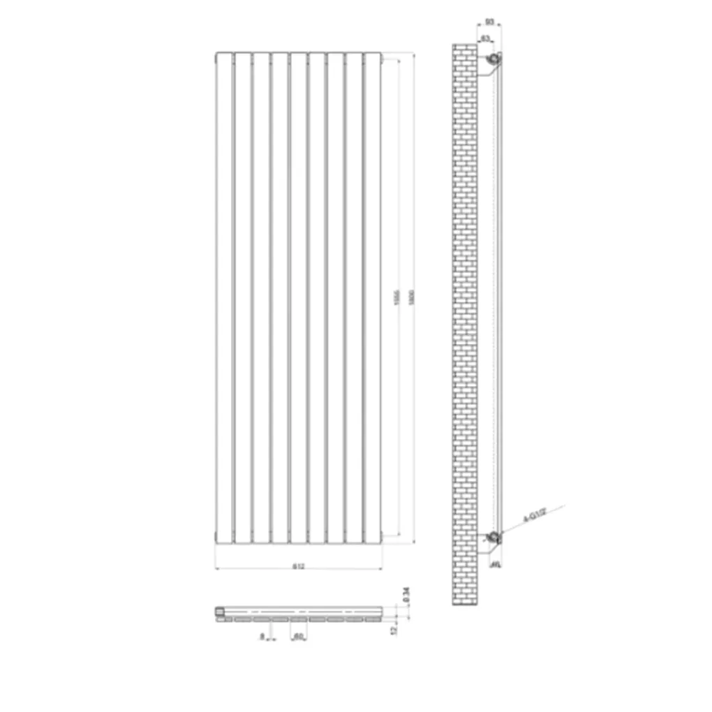 Вертикальний радіатор опалення Arttidesign Livorno 9/1800/612 білий- Фото 4