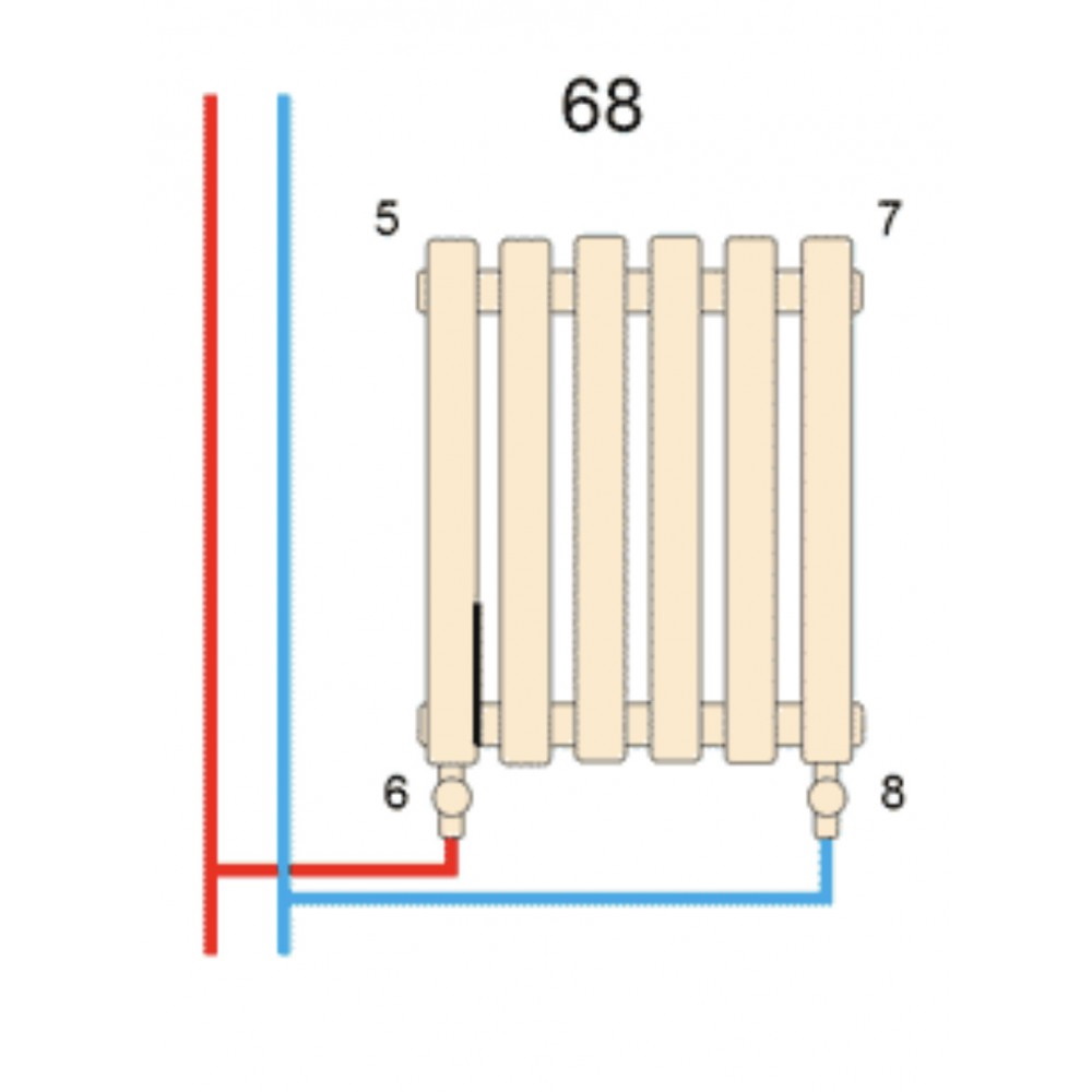 Трубчастый радиатор Arttidesign Livorno G 9/612/1800 горизонтальный белый матовый- Фото 3