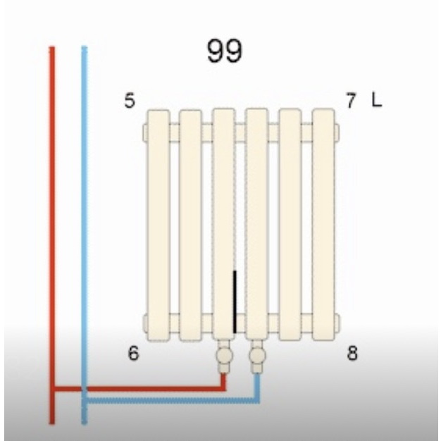 Трубчастый радиатор Arttidesign Terni II 4/1800/236/50 вертикальный серый матовий (TR II.4.180.23.5.G) серый- Фото 6