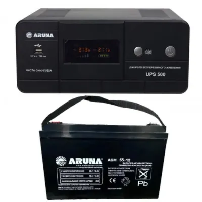 Джерело безперебійного живлення Aruna комплект UPS 500 + AGM65-12