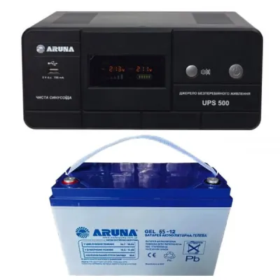Источник бесперебойного питания Aruna комплект UPS 500+GEL65-12