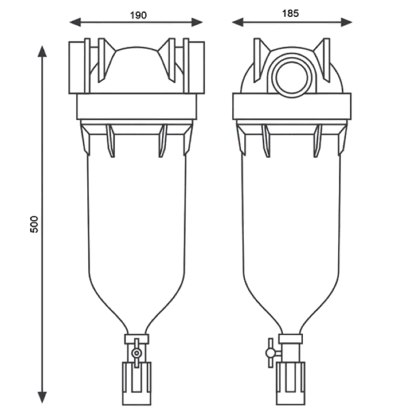 Фільтр самопромивний Atlas Filtri Hydra big Ø1" та картридж RLH 90 mcr KIT RA6312010 - Фото 1