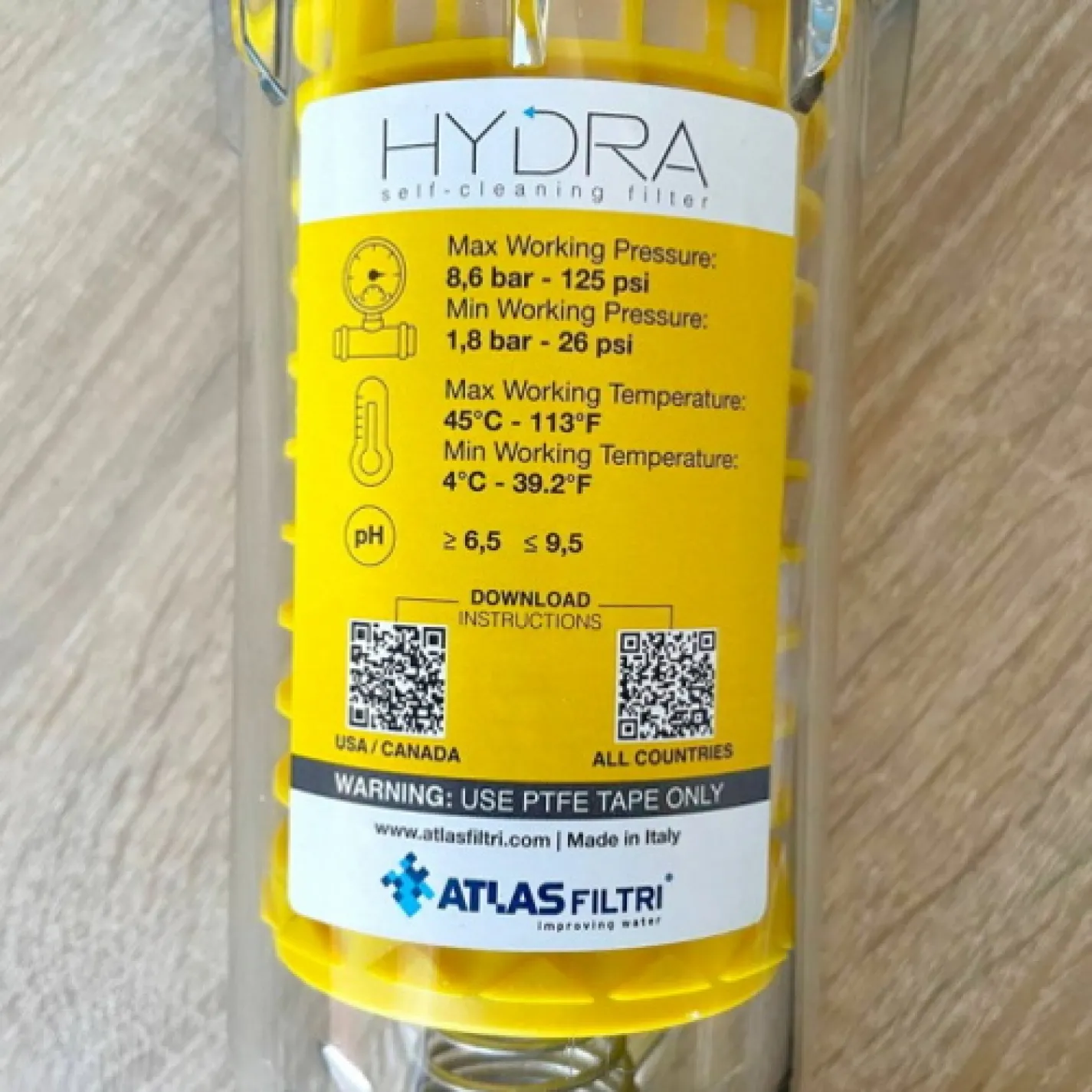 Фильтр для воды Atlas Filtri KIT HYDRA DS MP 3/4 1 + картридж RLH 90 mcr (RA6000601) - Фото 4