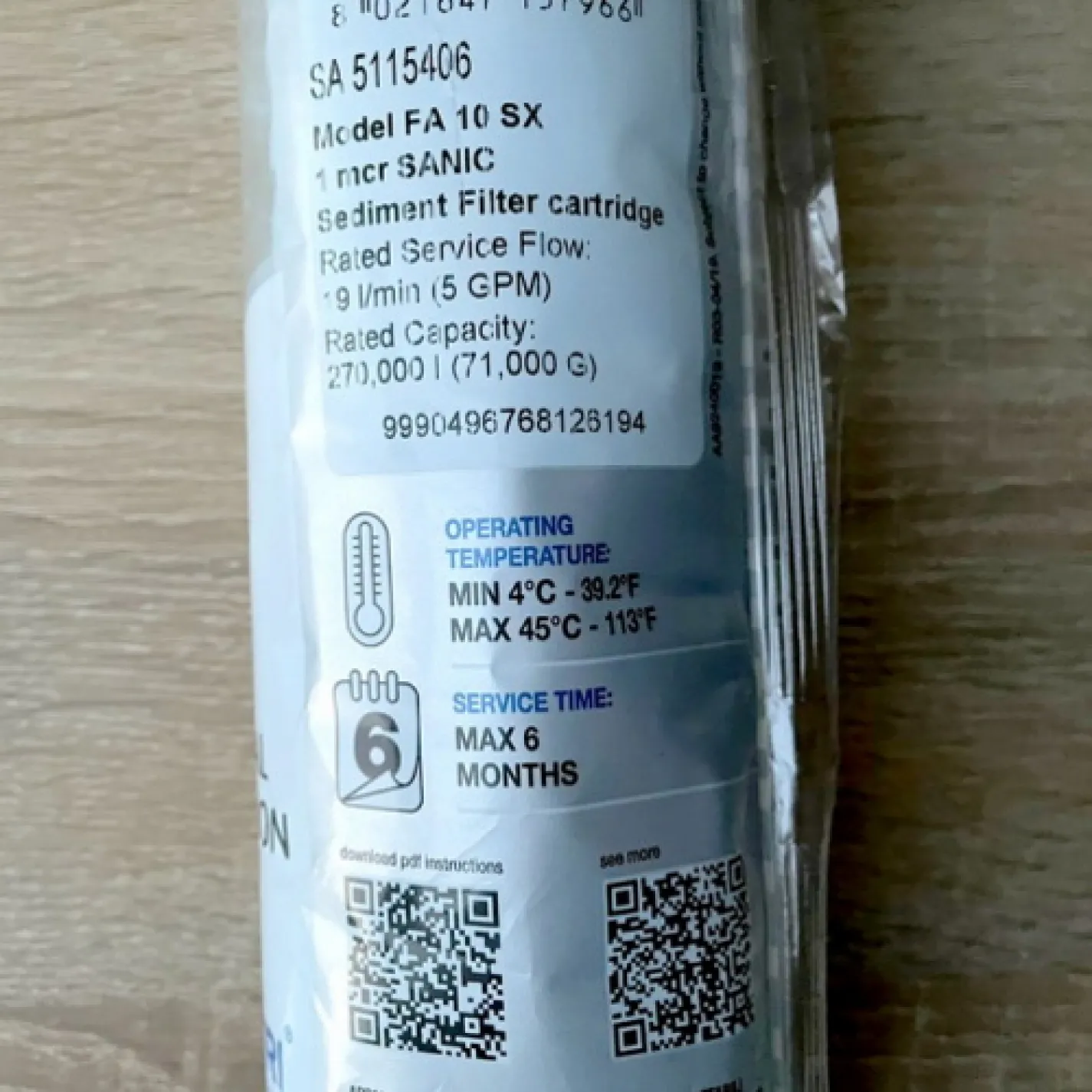 Картридж антибактеріальний із поліпропіленової нитки Atlas Filtri FA SANIC 10 SX 1 мкм (SA5115406) - Фото 2