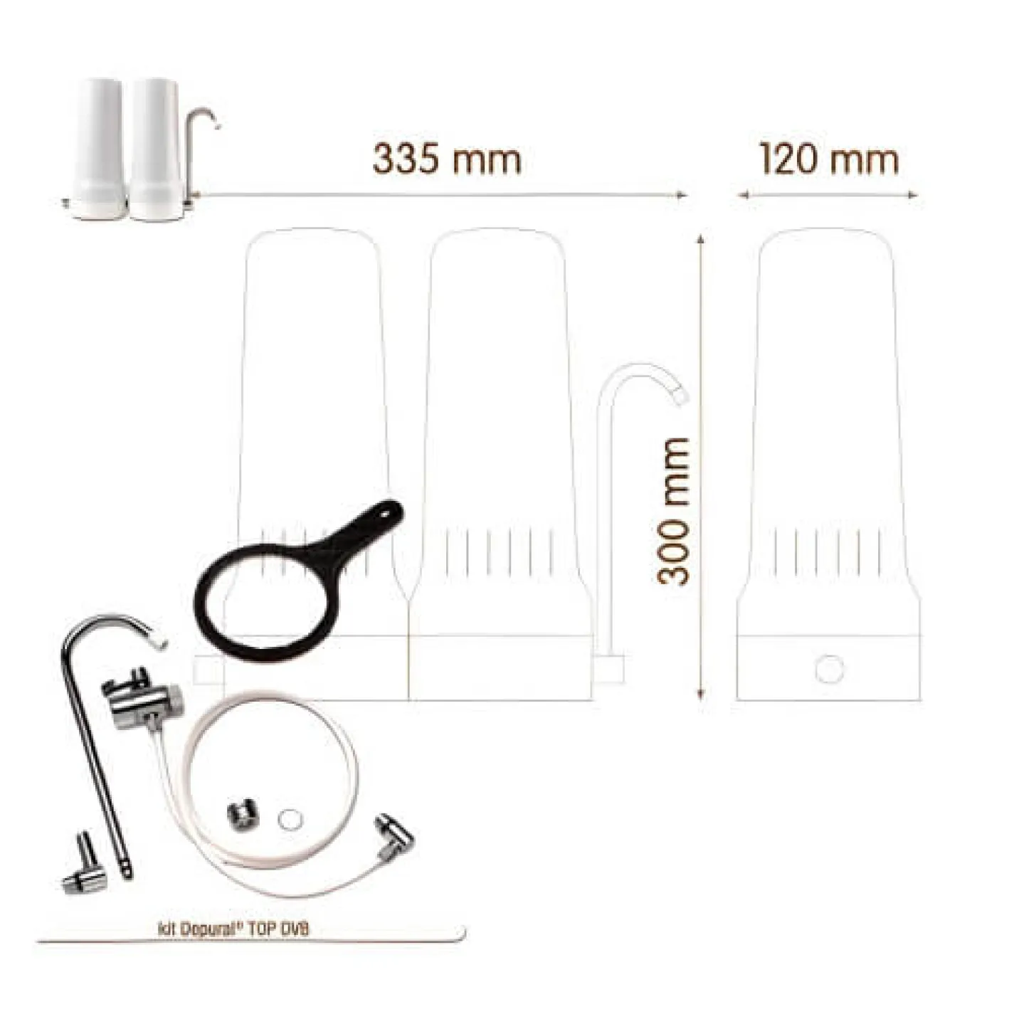 Настільна система фільтрації Atlas Filtri DEPURAL TOP DUO SX CH DVB хром - Фото 1