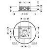 Верхній душ Axor 300 2jet P монтаж зі стелі, хром (35305000)- Фото 2