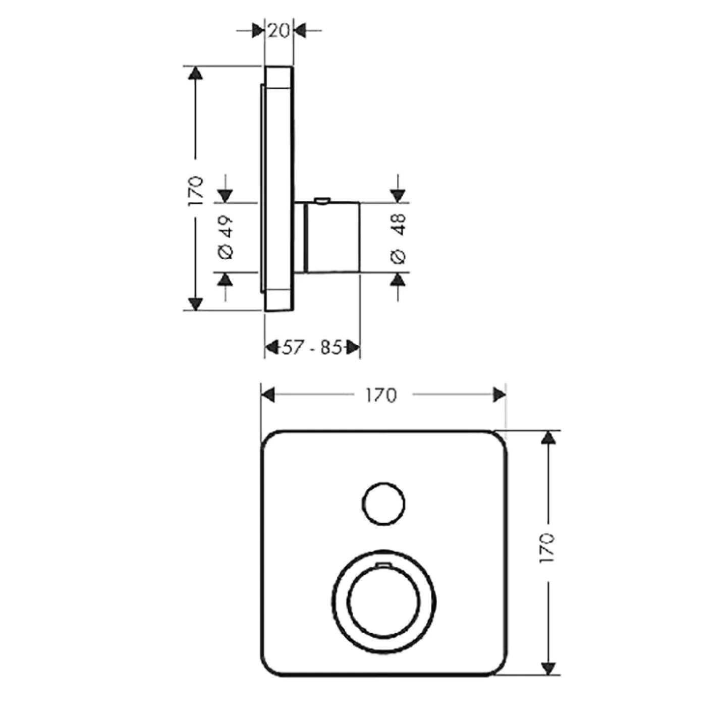 Термостат для душу Axor Shower Select на 1 режим, хром - Фото 1