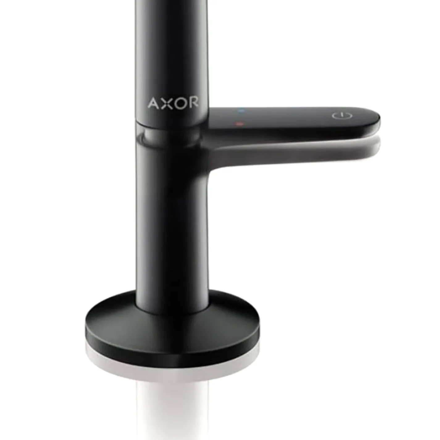 Смеситель для умывальника Axor ONE SELECT 140 мм, с донным клапаном, черный матовый - Фото 1