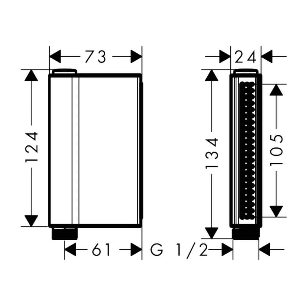 Ручний душ Axor One 2jet, чорний матовий (45720670)- Фото 2