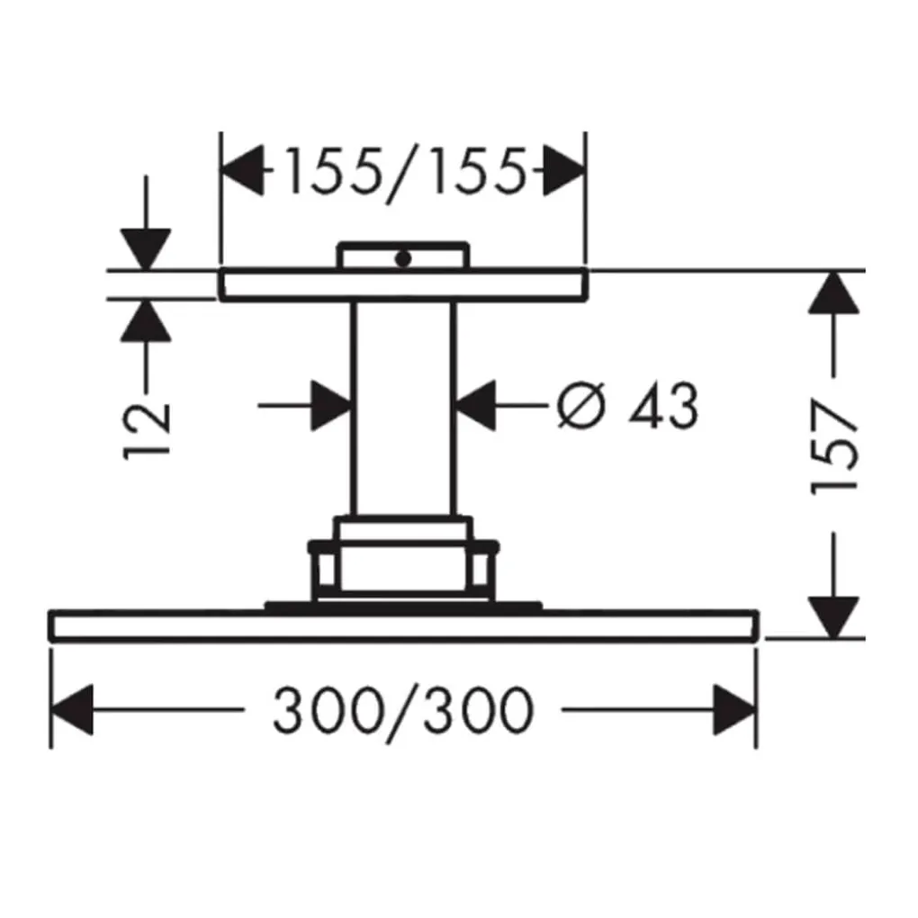 Верхний душ Axor ShowerSolutions 300х300 2jet с потолочным держателем (35320000)- Фото 2