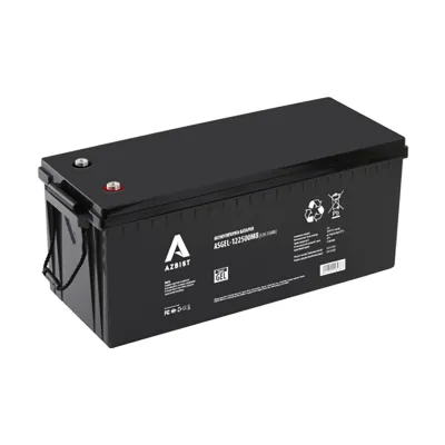 Акумулятор Azbist Super Gel ASGEL-122500M8, 12V 250Ah, Black Case