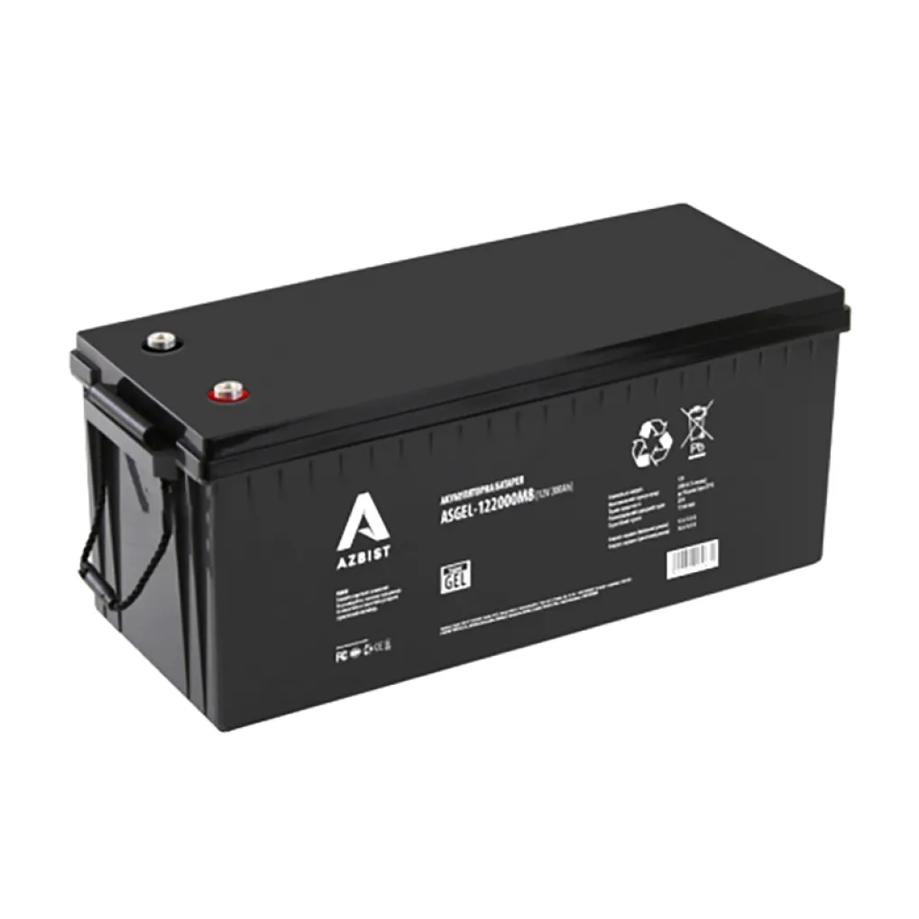 Акумулятор Azbist Super Gel ASGEL-122000M8, 12V 200Ah, Black Case