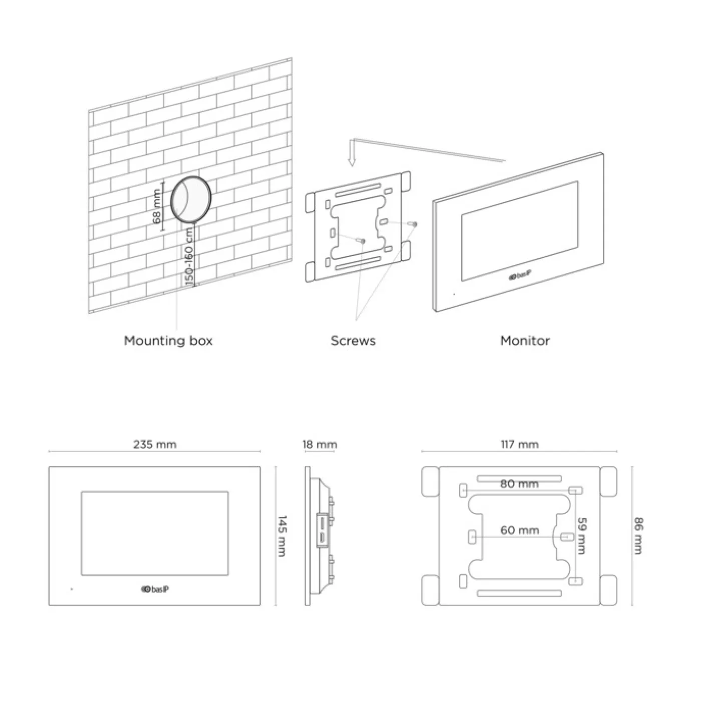 IP відеодомофон 7" Bas-IP AQ-07LL Black чорний (28166-1) - Фото 3